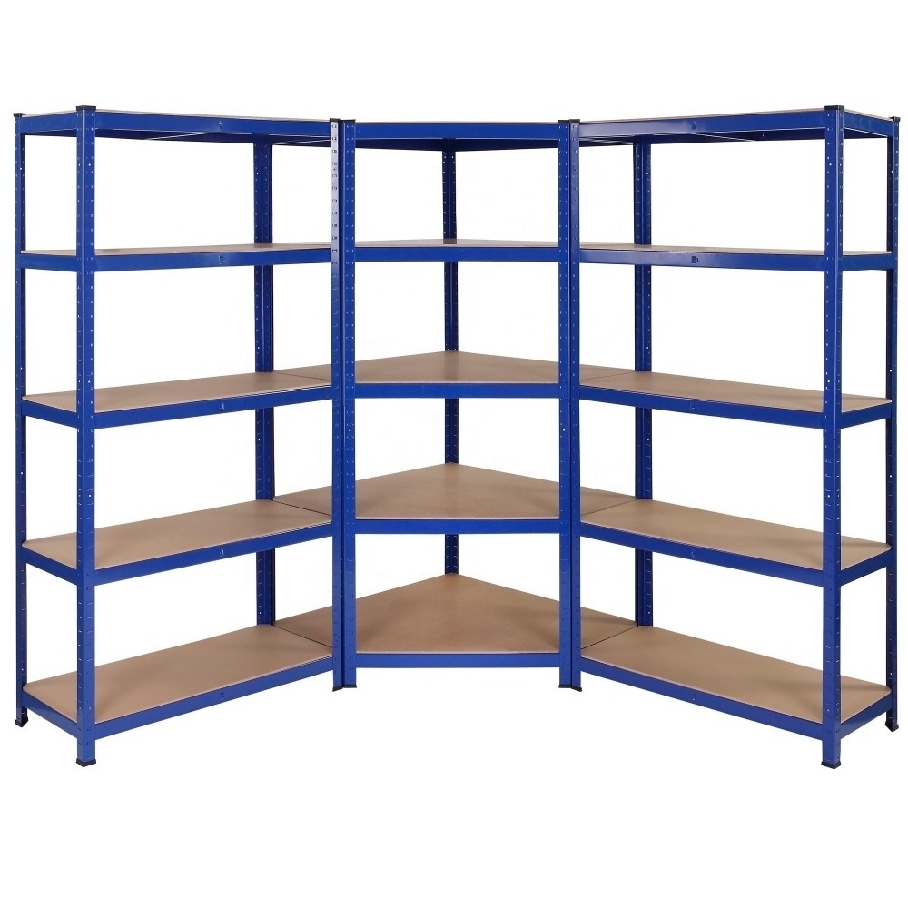 Heavy Duty Commercial Store Metal Shelving Industrial Stacking Boltless Racking Shelves Corner Shelf