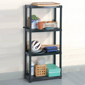 4 Tier Plastic Utility Garage Storage Shelf Shelving Unit H133x W60 x D30cm