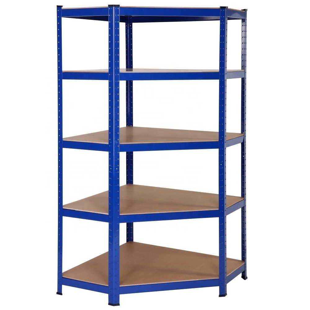 Heavy Duty Commercial Store Metal Shelving Industrial Stacking Boltless Racking Shelves Corner Shelf