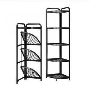 Multi Corner Shelf Kitchen Bathroom Metal Space Saving Corner Shelf Unit Storage Tower Shelf Rack