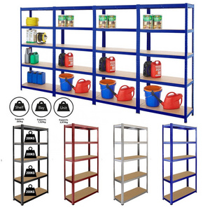 Medium Capacity Warehouse Stacking Racks Storage Garage Rack Iron Shelves Boltless Shelving