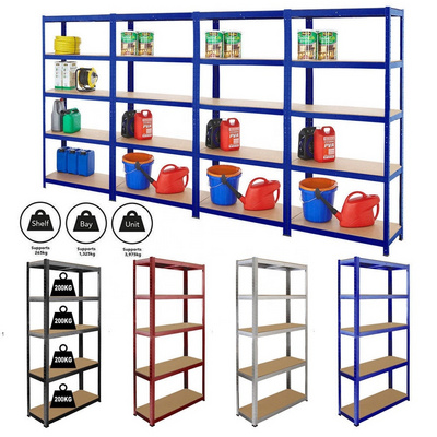 Medium Capacity Warehouse Stacking Racks Storage Garage Rack Iron Shelves Boltless Shelving