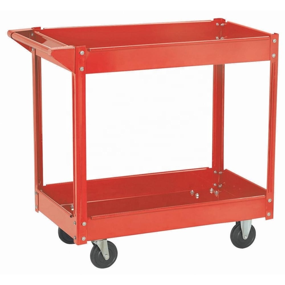 Service Tool Cart Moveable Trolley 2 Tier 220lbs Heavy Duty Sack Truck Hand Trolley Roll Container Metal,stainless Steel 200pcs