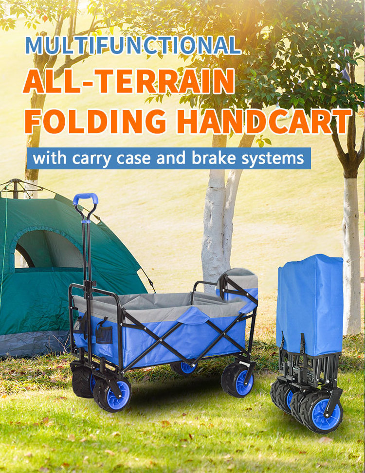 Outdoor Garden Park Utility Kids Wagon Portable Stroller Wagon Foldable Beach Trolley Cart Camping Folding Wagon