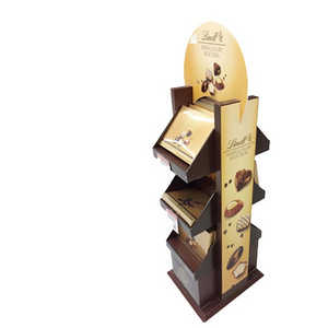 High quality Foldable cardboard pallet display for chocolate candy double sided food display shelf