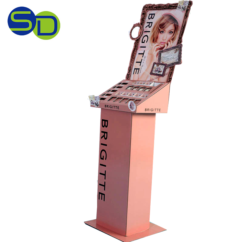 Promotional lipstick holder cosmetics display store shelving  tester stand eyelash cardboard display stand