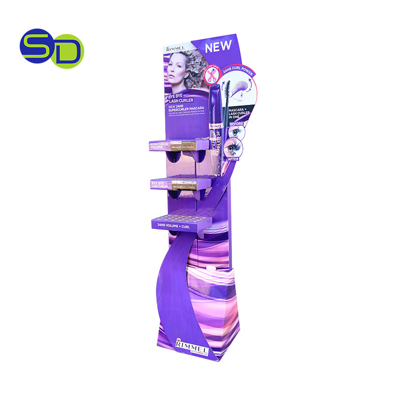 Promotional lipstick holder cosmetics display store shelving  tester stand eyelash cardboard display stand