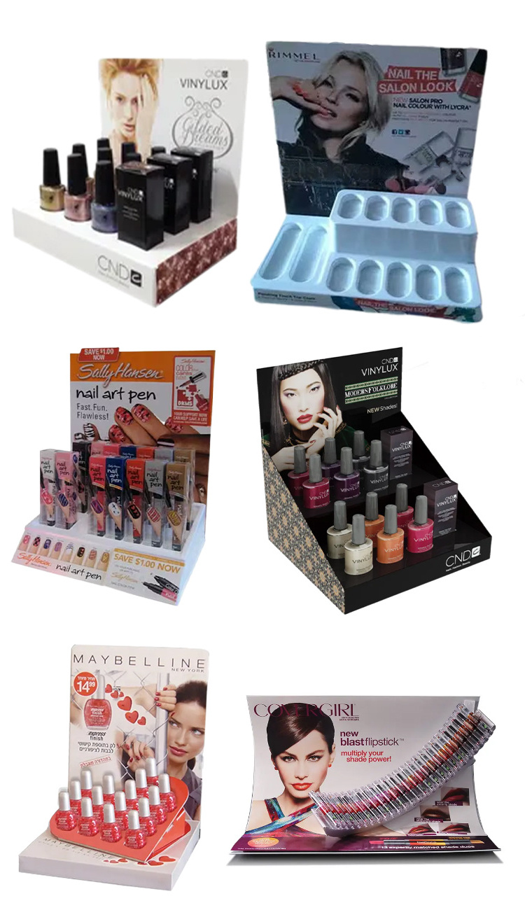 Nail Polish Plastic Counter Display Cosmetics Display Shelf In Store/Supermarket, Rotating Acrylic Nail Polish Rack Display