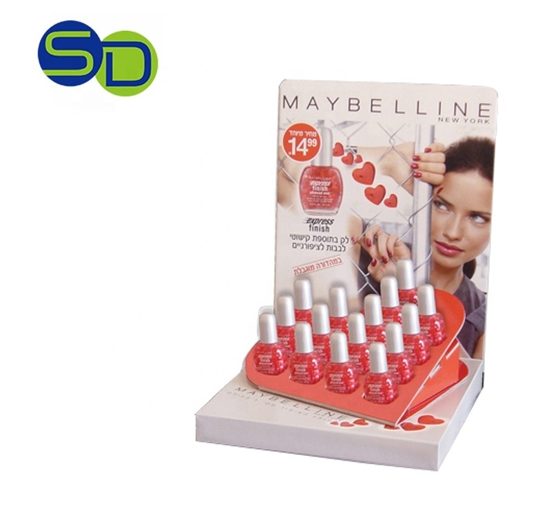 Nail Polish Plastic Counter Display Cosmetics Display Shelf In Store/Supermarket, Rotating Acrylic Nail Polish Rack Display