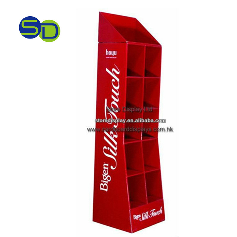 Hot sale Floor standing pop drink shelf, cardboard display stands for soft drinks display, cardboard cd display stands