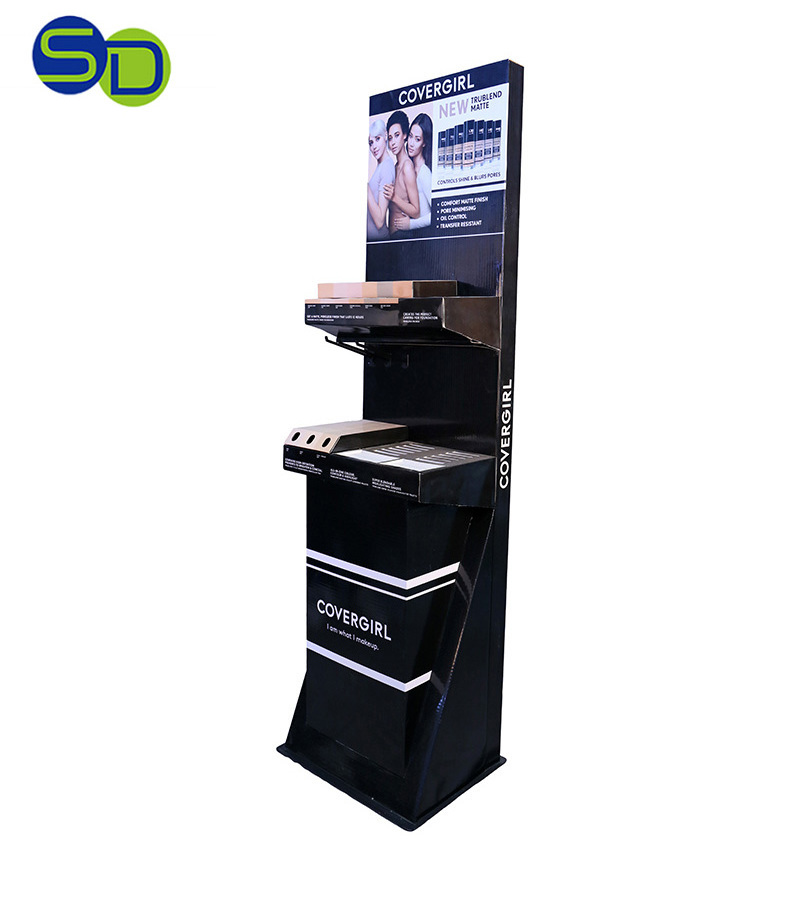 Promotional lipstick holder cosmetics display store shelving  tester stand eyelash cardboard display stand