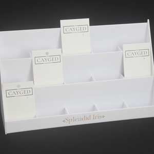 The acrylic jewelry cards display stand is a clear, transparent stand used to showcase jewelry cards.