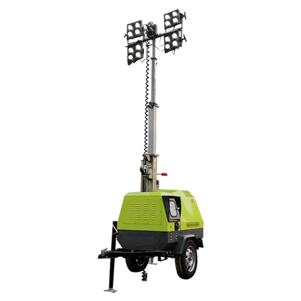 Portable 4x 400W LED lighting tower 7m 8m 9m height LED lamp durable and compact lighting tower price