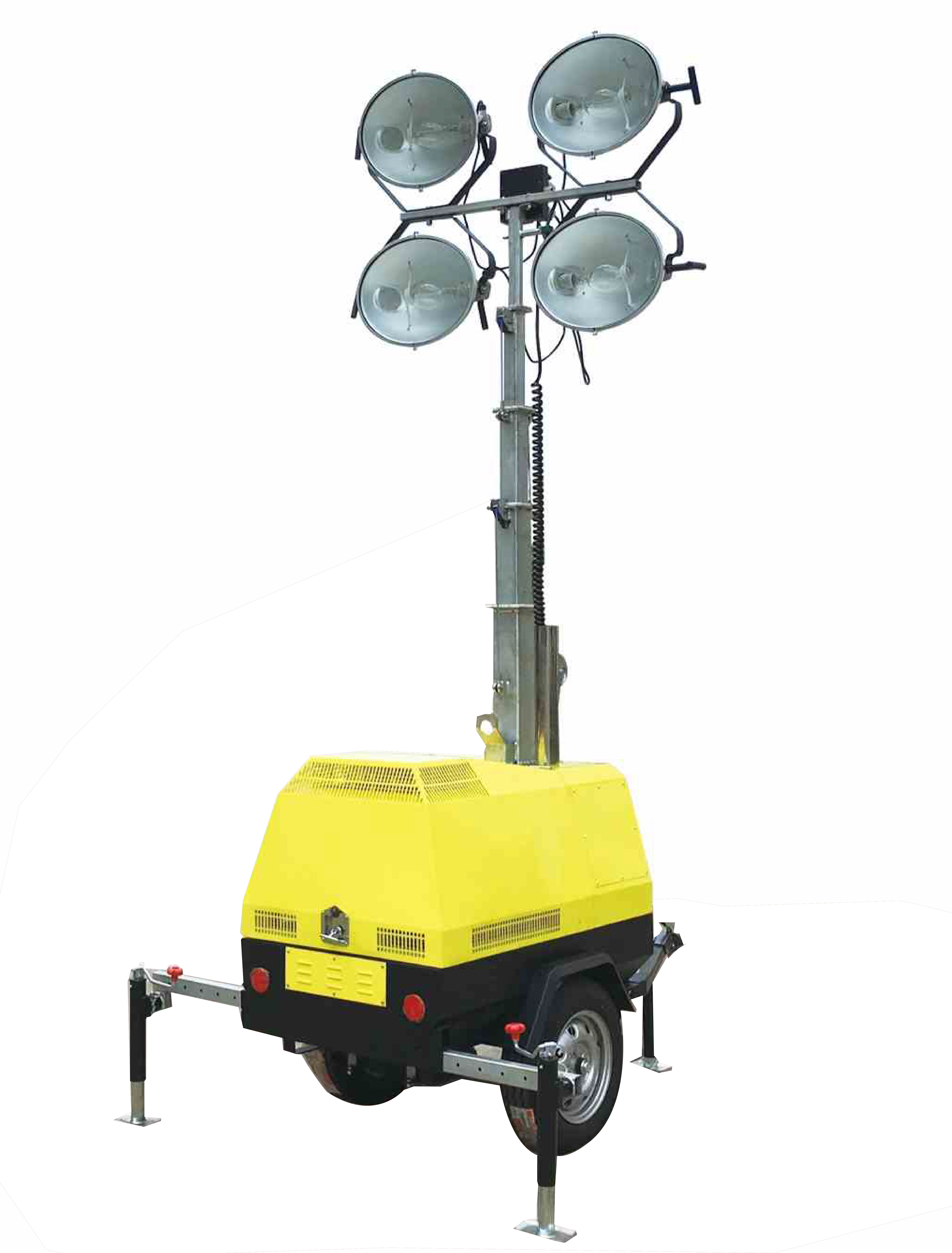 5m 7m 9m light tower diesel 4*400W LED or 4*1000W metal halide lamp outdoor lighting equipment