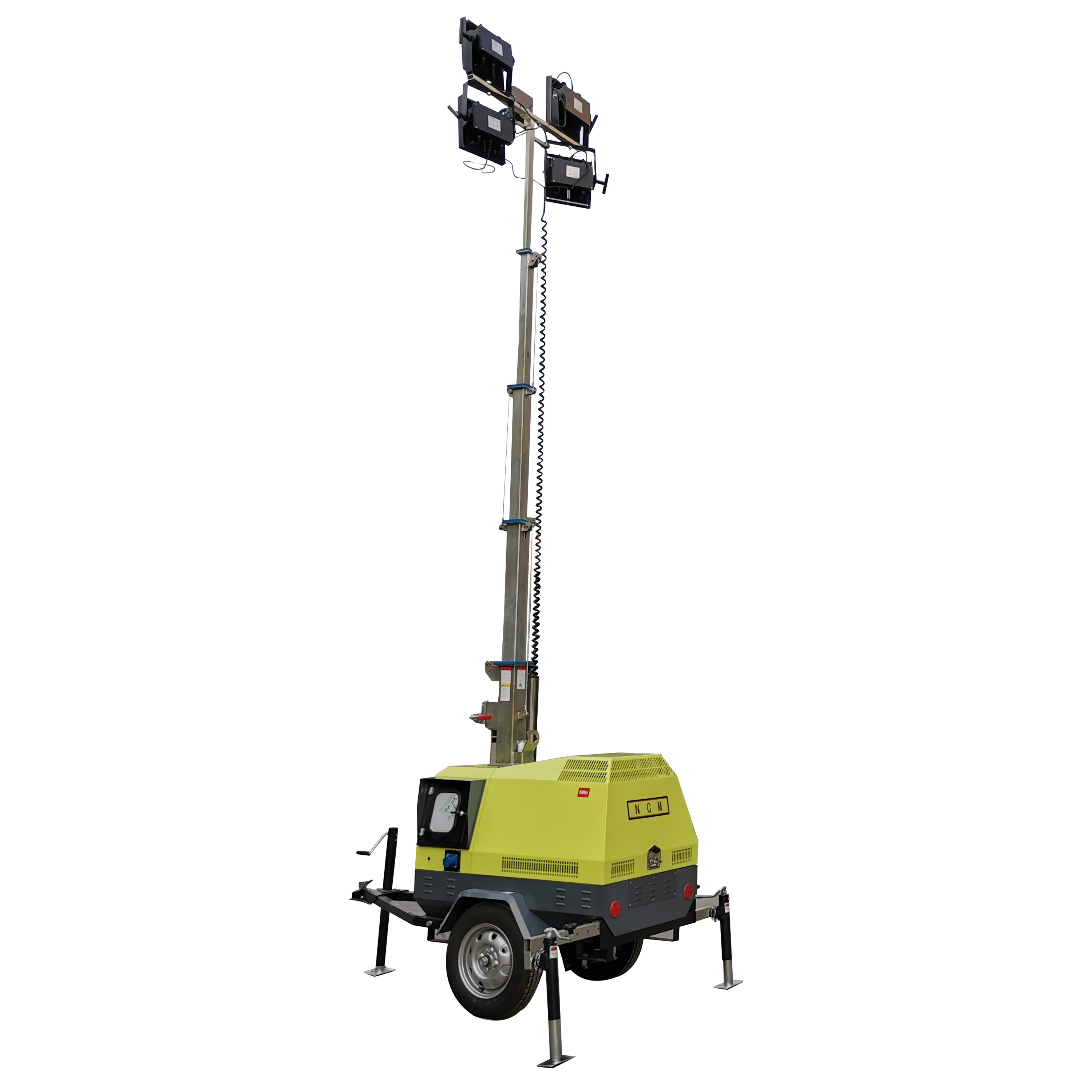 Portable 4x 400W LED lighting tower 7m 8m 9m height LED lamp durable and compact lighting tower price