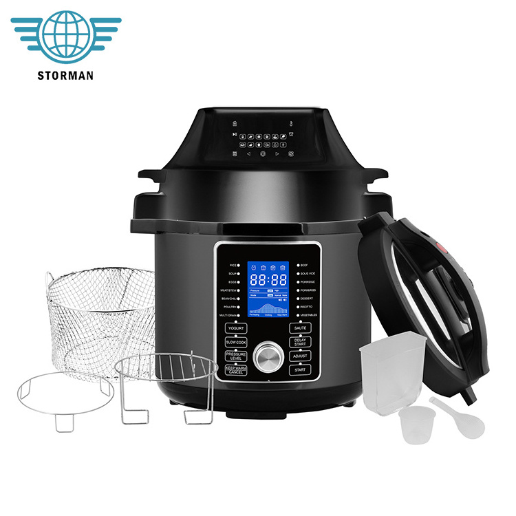 New Arrivals Household Kitchen 6Qt Multifunction Vacuum 1000W 1500W Electric Power 2 In 1 Pressure Cooker