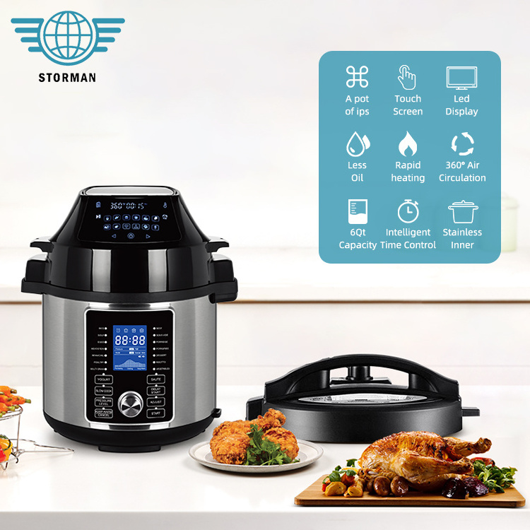 New Arrivals Household Kitchen 6Qt Multifunction Vacuum 1000W 1500W Electric Power 2 In 1 Pressure Cooker