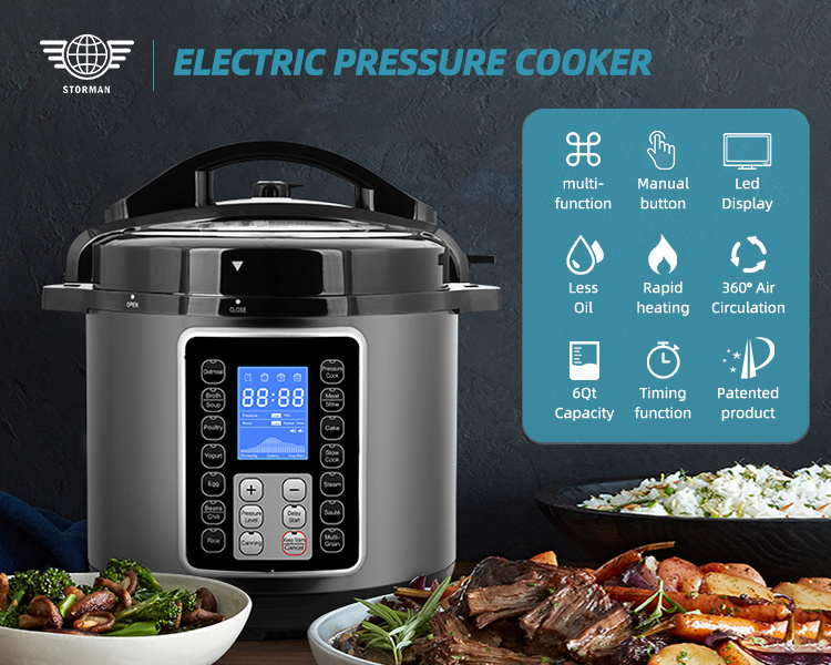 Factory Custom OEM ODM 6QT Multipurpose Steamer Rice Cooker Electric Pressure Cooker