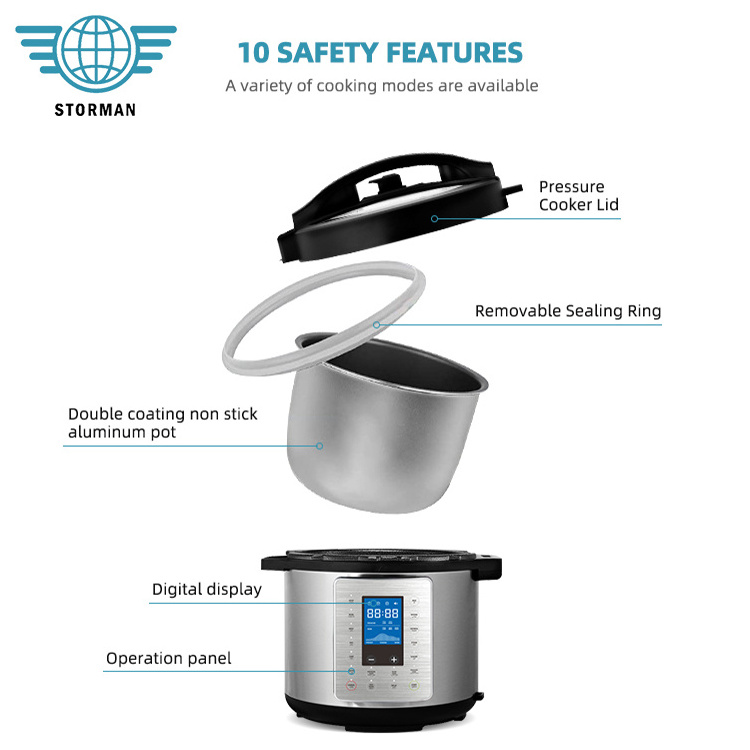 New Model Intelligent Household Small Kitchen Appliance 6QT Smart Electric High Pressure Cooker