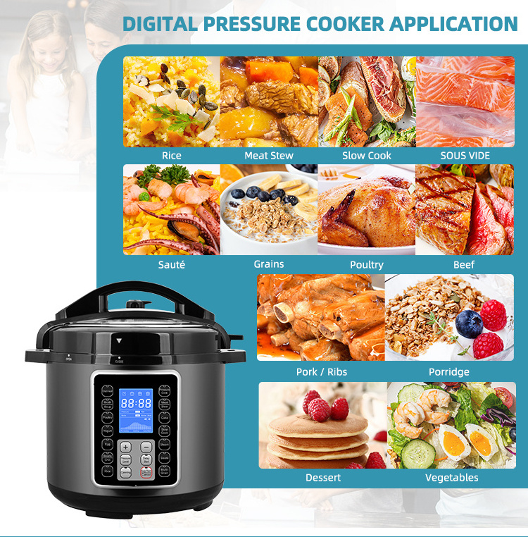 Factory Custom OEM ODM 6QT Multipurpose Steamer Rice Cooker Electric Pressure Cooker