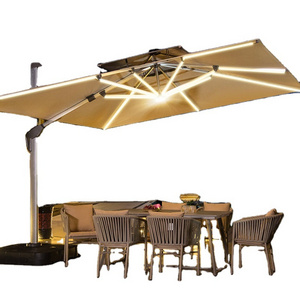 Stormrock patio umbrella outdoor garden table umbrellas solar panel outdoor umbrella with light