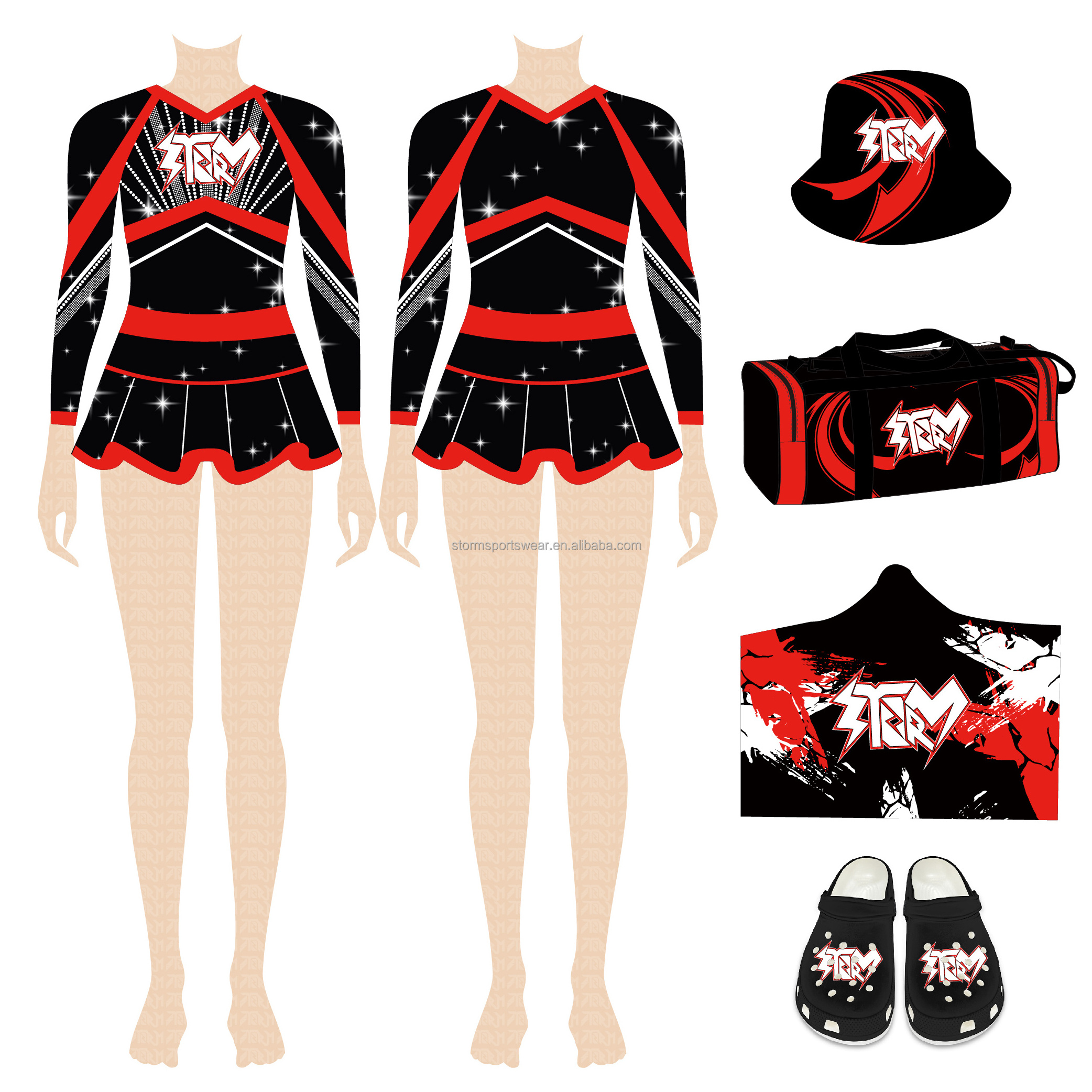 Design your own rhinestone cheer outfit custom cheerleading dance uniform cheerleader costume bow