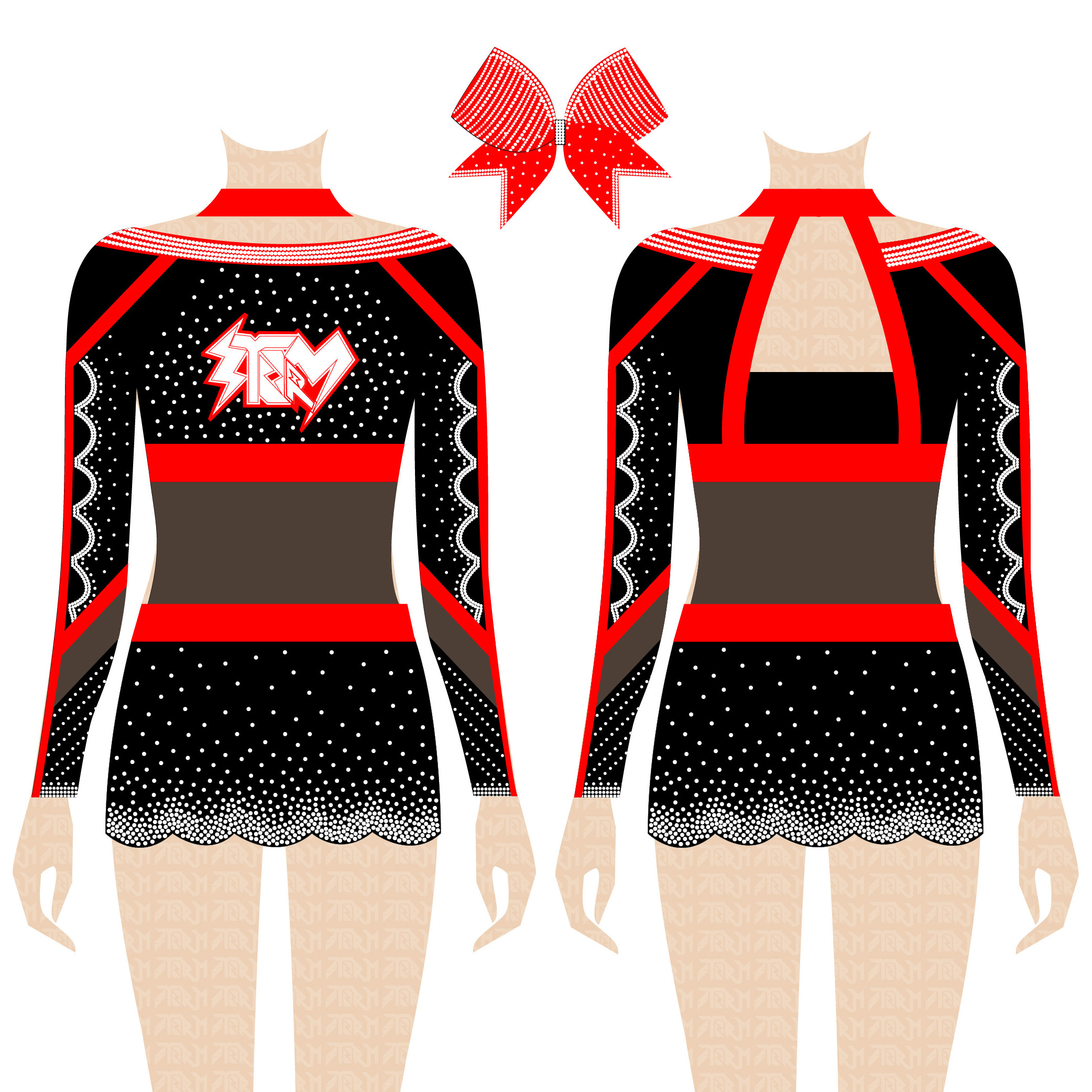 Black and red cheerleading uniforms, design your own cheerleading uniform