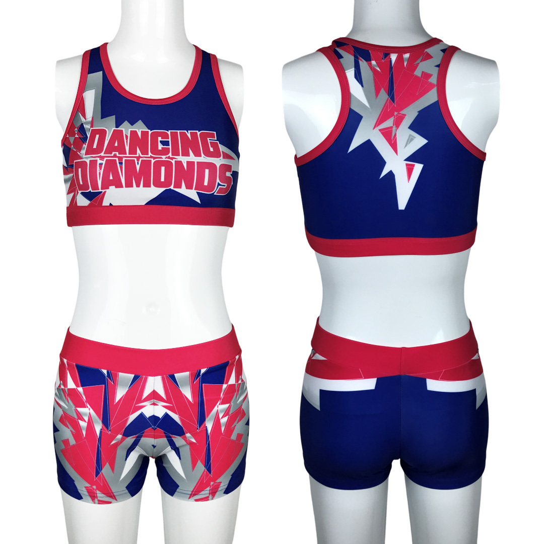 australia designer Custom cheer team training sets sublimation cheerleading bra shorts cheer practice wear cheerleading uniforms