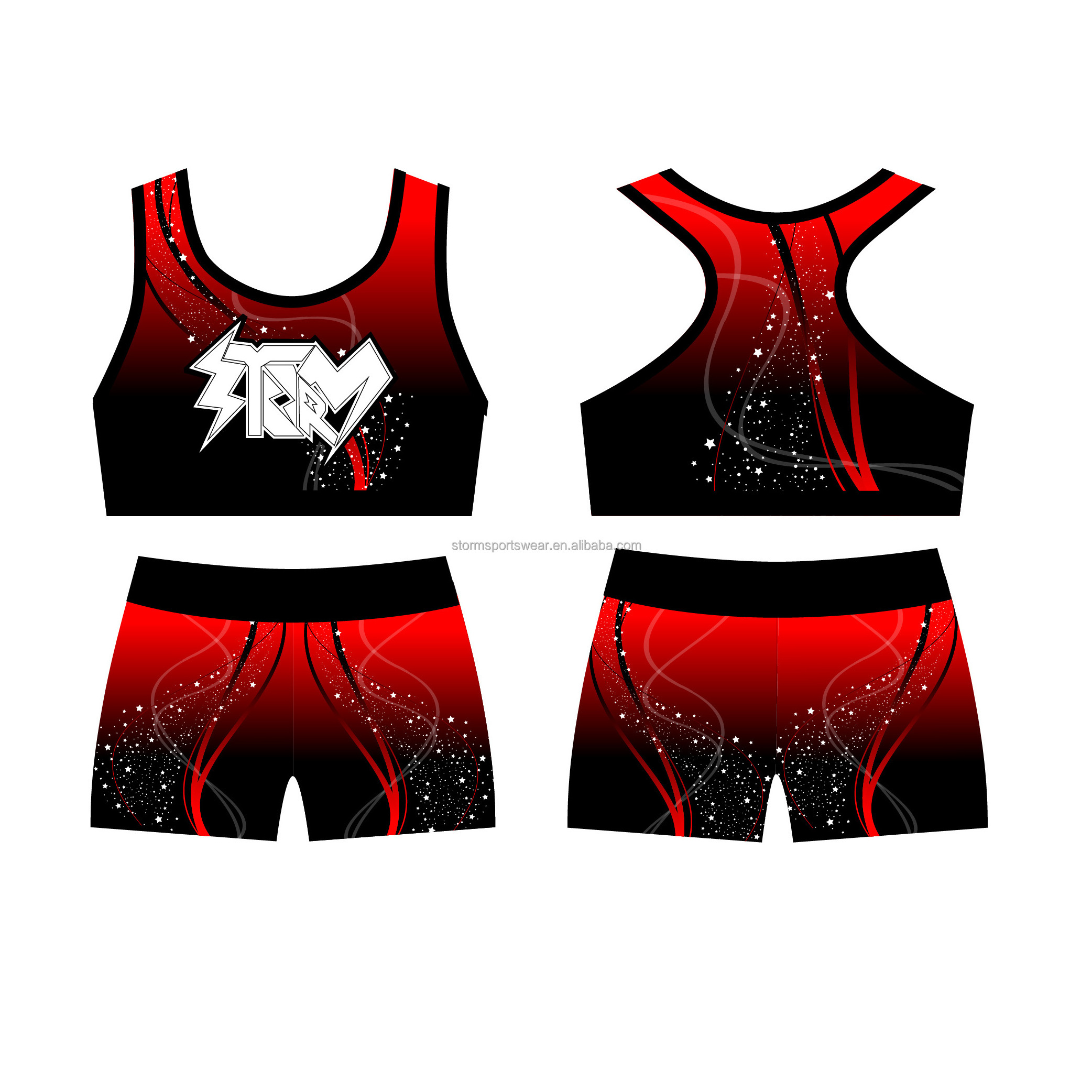 Black and red cheerleading uniforms, design your own cheerleading uniform