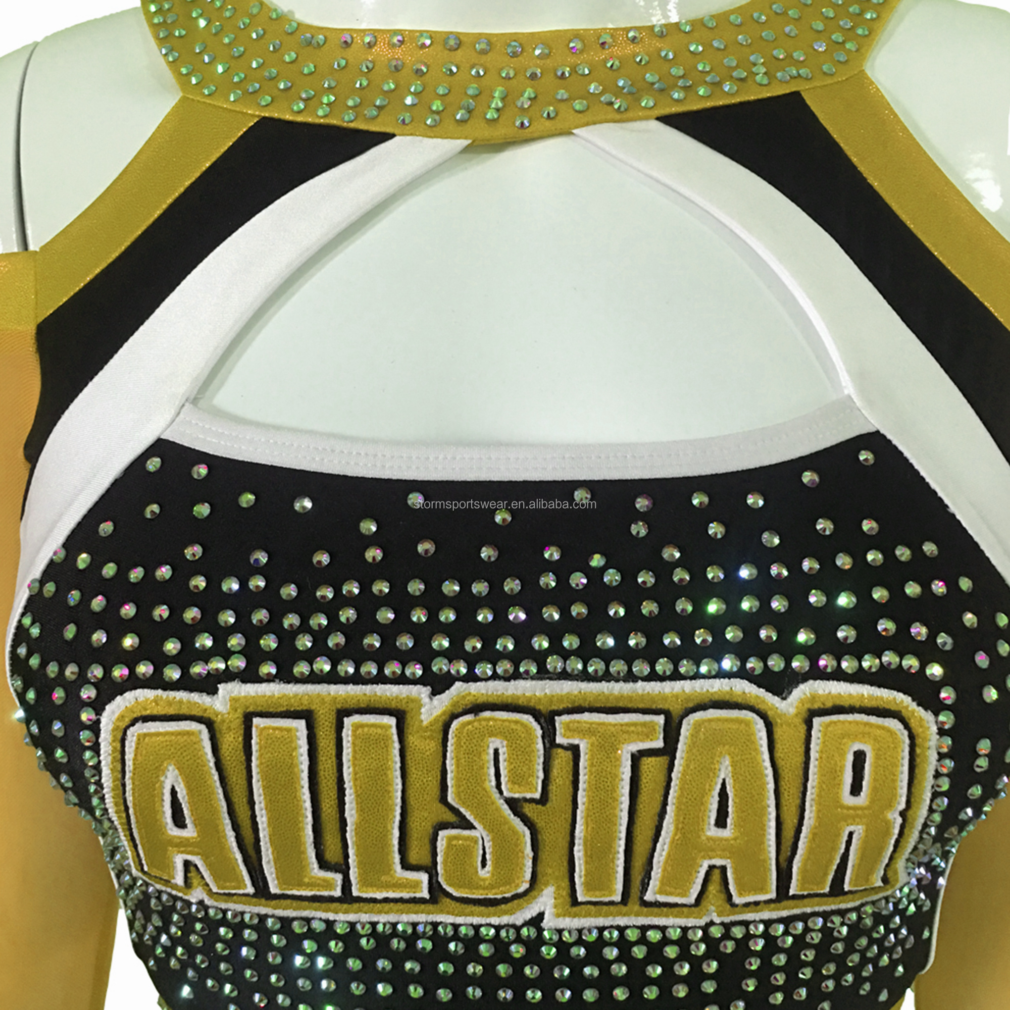 Fashion Style yellow and black Cheerleading Uniforms New Design Your Own logo Wholesale Adult Cheer Team Wear