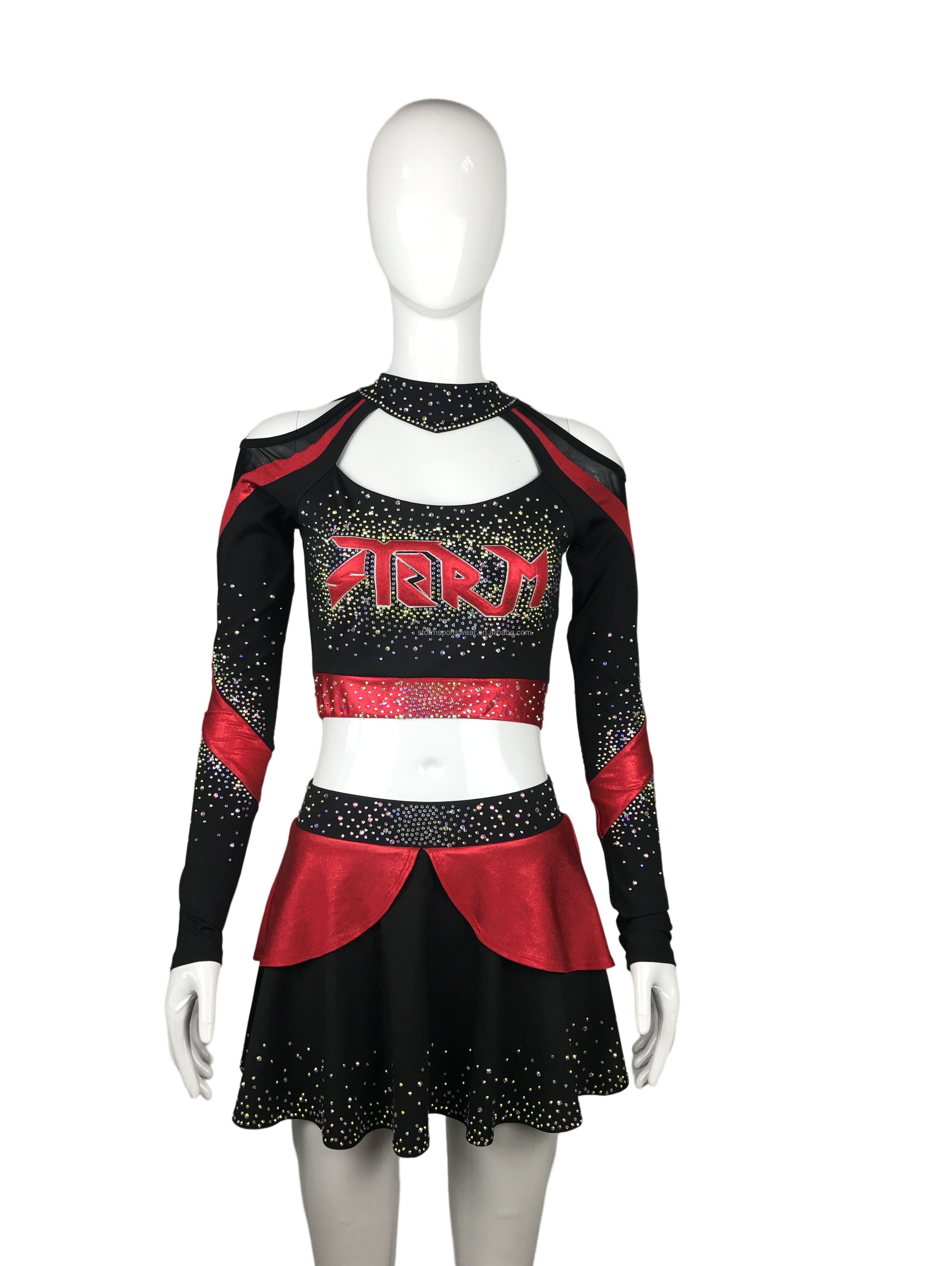 New Design Cross Back  australia designer 2022  And Shorts long Rhinestone Cheer Competition majorette uniform