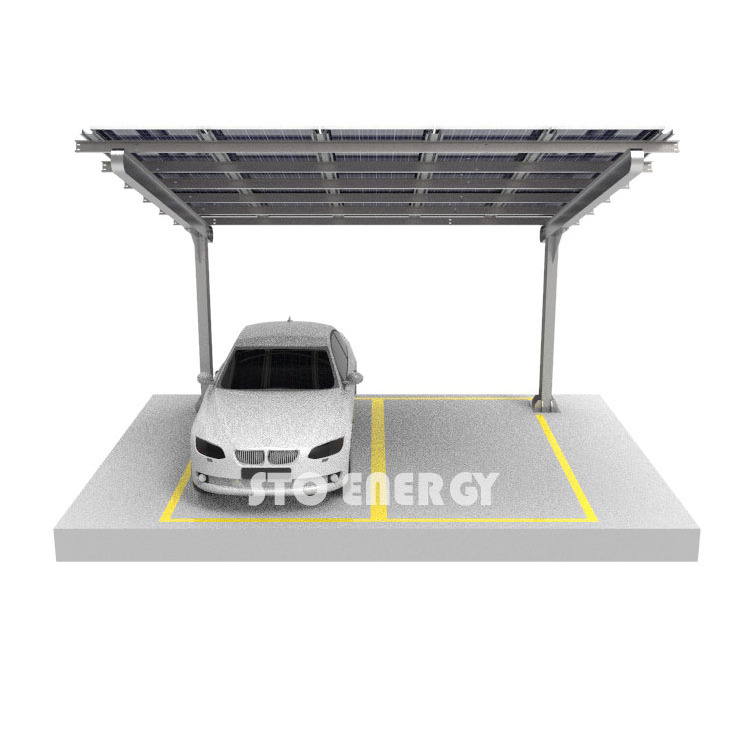 Cost effective galvanized steel single post solar carport structural for commercial photovoltaic carport usage