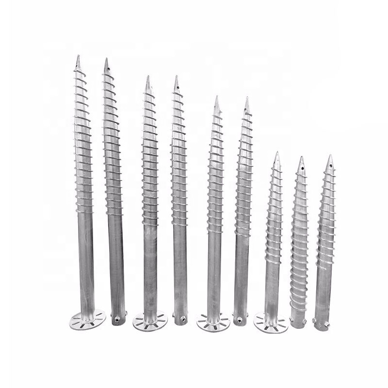 Manufacturer Galvanized Solar Mounting Component Ground Screw Anchor Pile For Construction Foundation