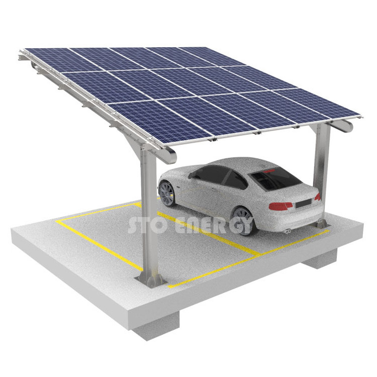 Cost effective galvanized steel single post solar carport structural for commercial photovoltaic carport usage