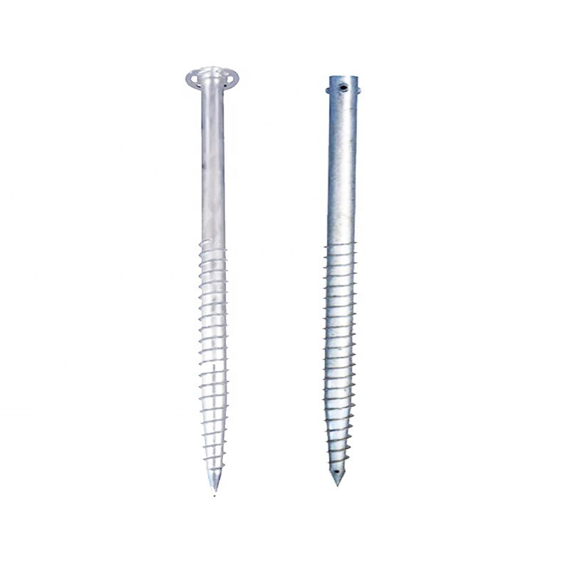 Manufacturer Galvanized Solar Mounting Component Ground Screw Anchor Pile For Construction Foundation