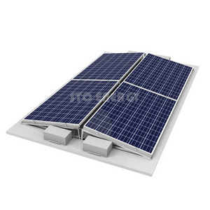 Commercial flat roof PV system ballasted solar ground mount east west pv systems for Solar rooftop mounting system project