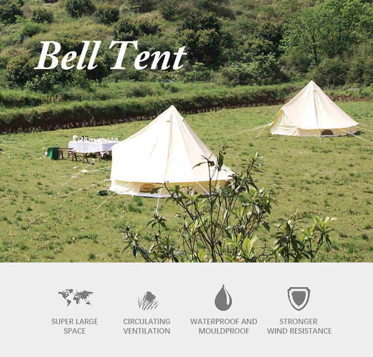 3m 4m 5m 6m American Glamping Large Luxury Party Tent Oxford cloth Bell Tent Waterproof Yurt Glamping Tent