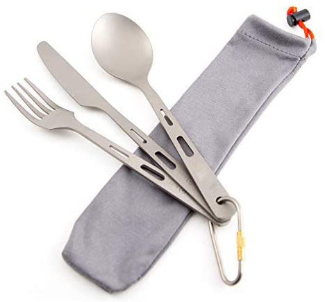 Ultra-light portable camping hiking picnic titanium tableware titanium spoon