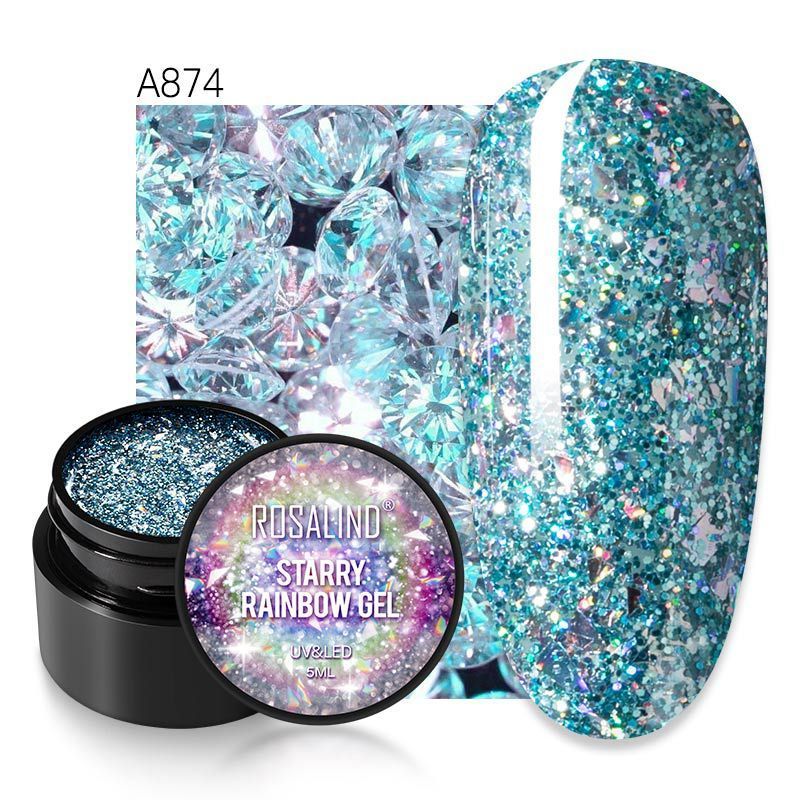 Rosalind starlight Diamond Gel New nail art Flash nail polish gel color sequins UV nail glue