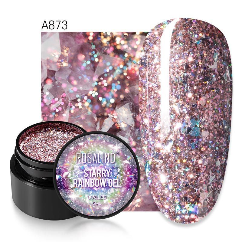 Rosalind starlight Diamond Gel New nail art Flash nail polish gel color sequins UV nail glue