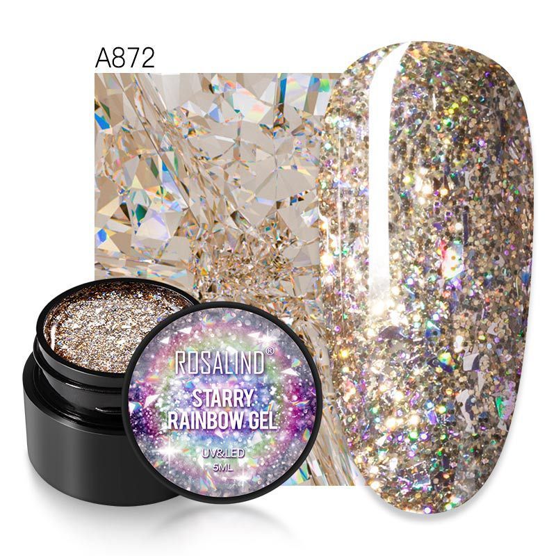 Rosalind starlight Diamond Gel New nail art Flash nail polish gel color sequins UV nail glue