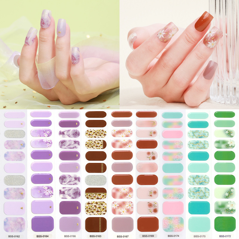 172 Designs Beach Vacation 3D Semi cured Gel Nail Sticker Top Quality Custom Logo Winter Holiday Nail Polish Gel Nail Wrap