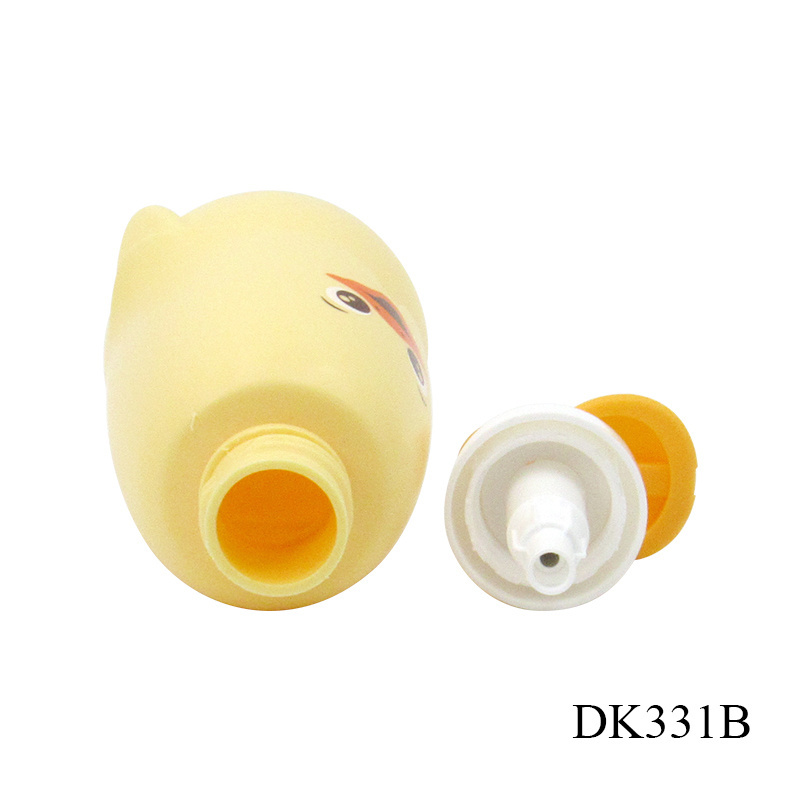 Cartoon plastic bottle custom 50g yellow cream jar container HDPE plastic kids shampoo bottle