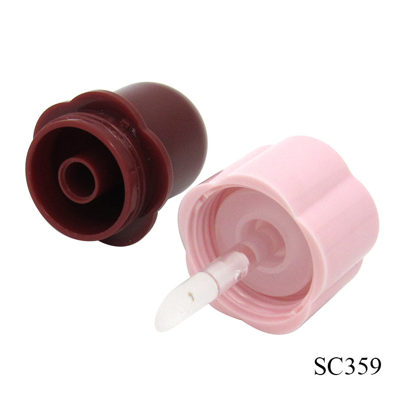 Lovely flower shaped plastic empty lip gloss tubes wholesale custom small lipgloss container cosmetic packaging supplier