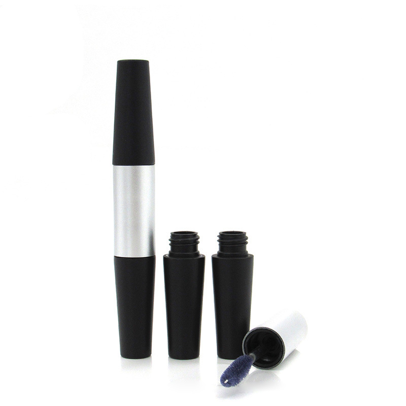 Wholesale custom makeup round double ends empty 2 in 1 Mascara Tube, two sides plastic Mascara tube container cosmetic packaging