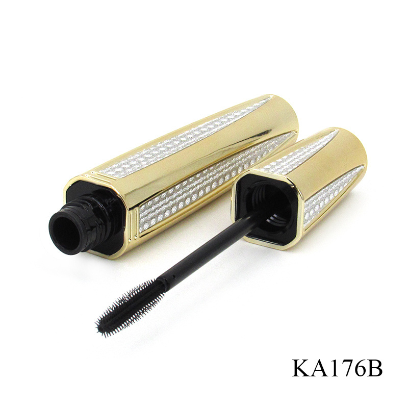 Creatively-designed mascara container with silica gel brush 15ml portable multiple color cosmetic plastic empty tube