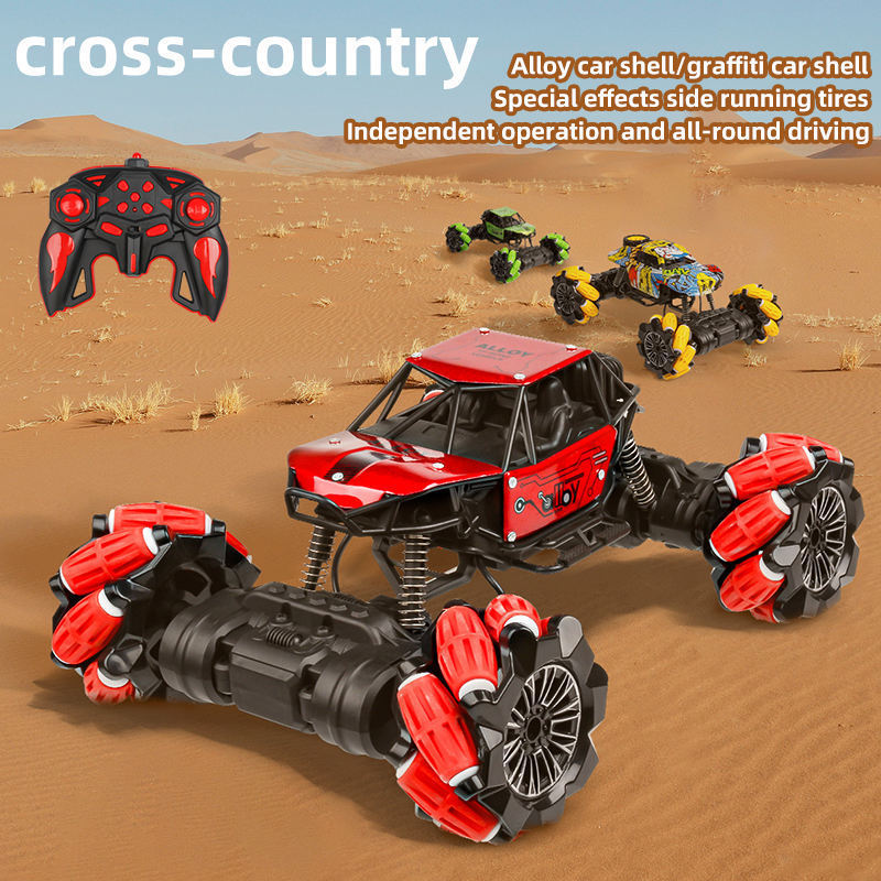 2.4G Dark Light Remote Control Rechargeable 360 Stunt Rotate Truck Rc Racing Off Road Climbing Monster Car For Kid