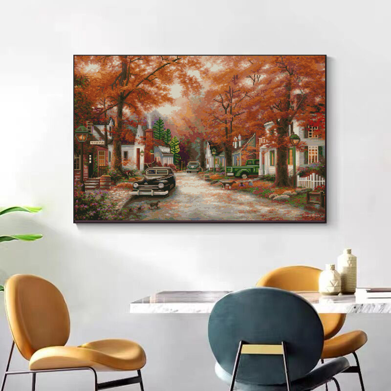 5d diy diamond painting landscape fall wall art painting custom diamond painting kits home decoration