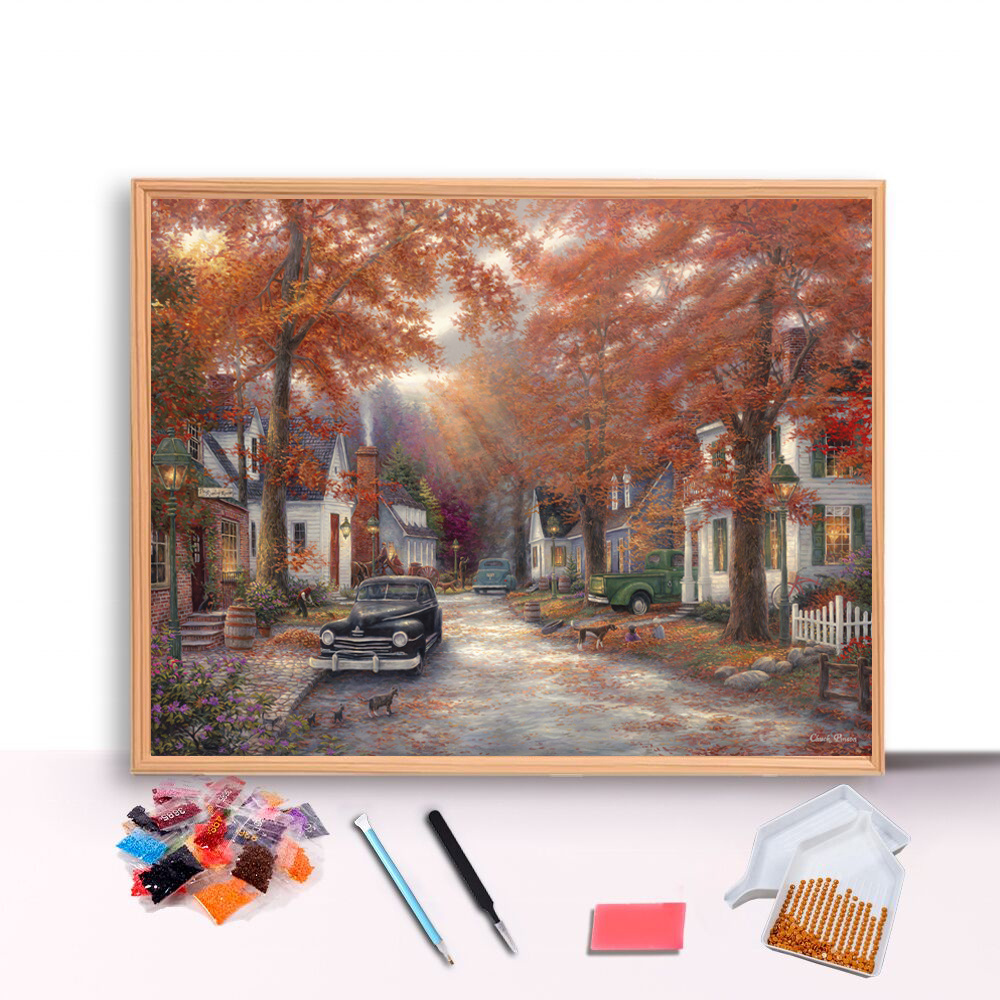 5d diy diamond painting landscape fall wall art painting custom diamond painting kits home decoration