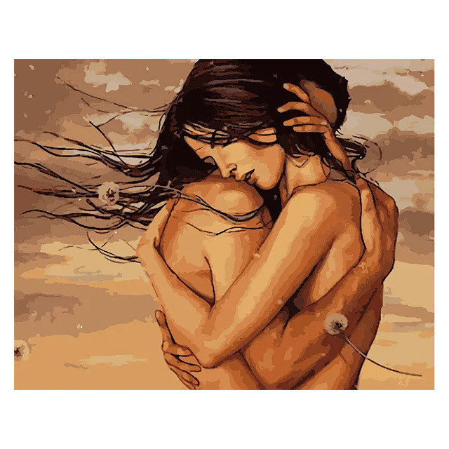 5d Diamond Diamond Kit DIY Couple Nude Diamond Painting Decorative Art